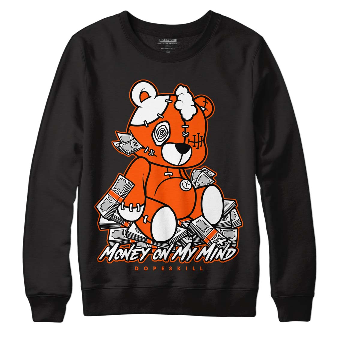 MSCHF Super Normal 2 Orange Milk DopeSkill Sweatshirt MOMM Bear Graphic Streetwear - Black