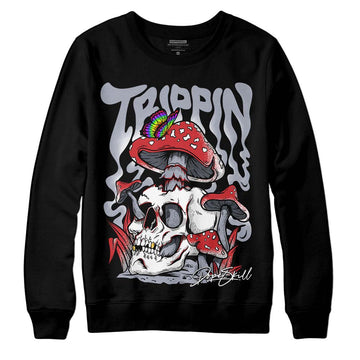 Jordan 4 “Bred Reimagined” DopeSkill Sweatshirt Trippin Graphic Streetwear - BlackJordan 4 “Bred Reimagined” DopeSkill Sweatshirt Trippin Graphic Streetwear - White