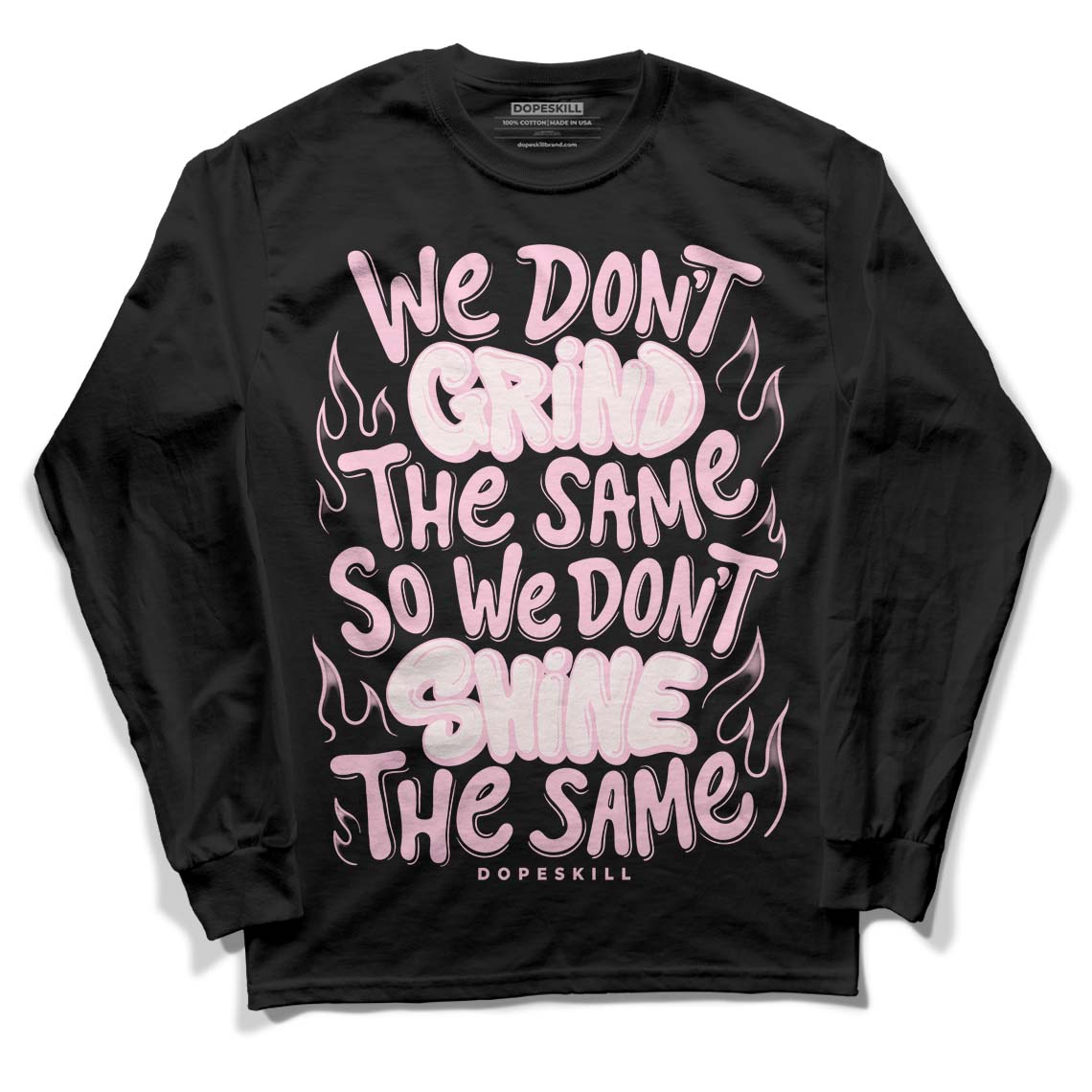 Dunk Low LX Pink Foam DopeSkill Long Sleeve T-Shirt Grind Shine Graphic Streetwear - Black