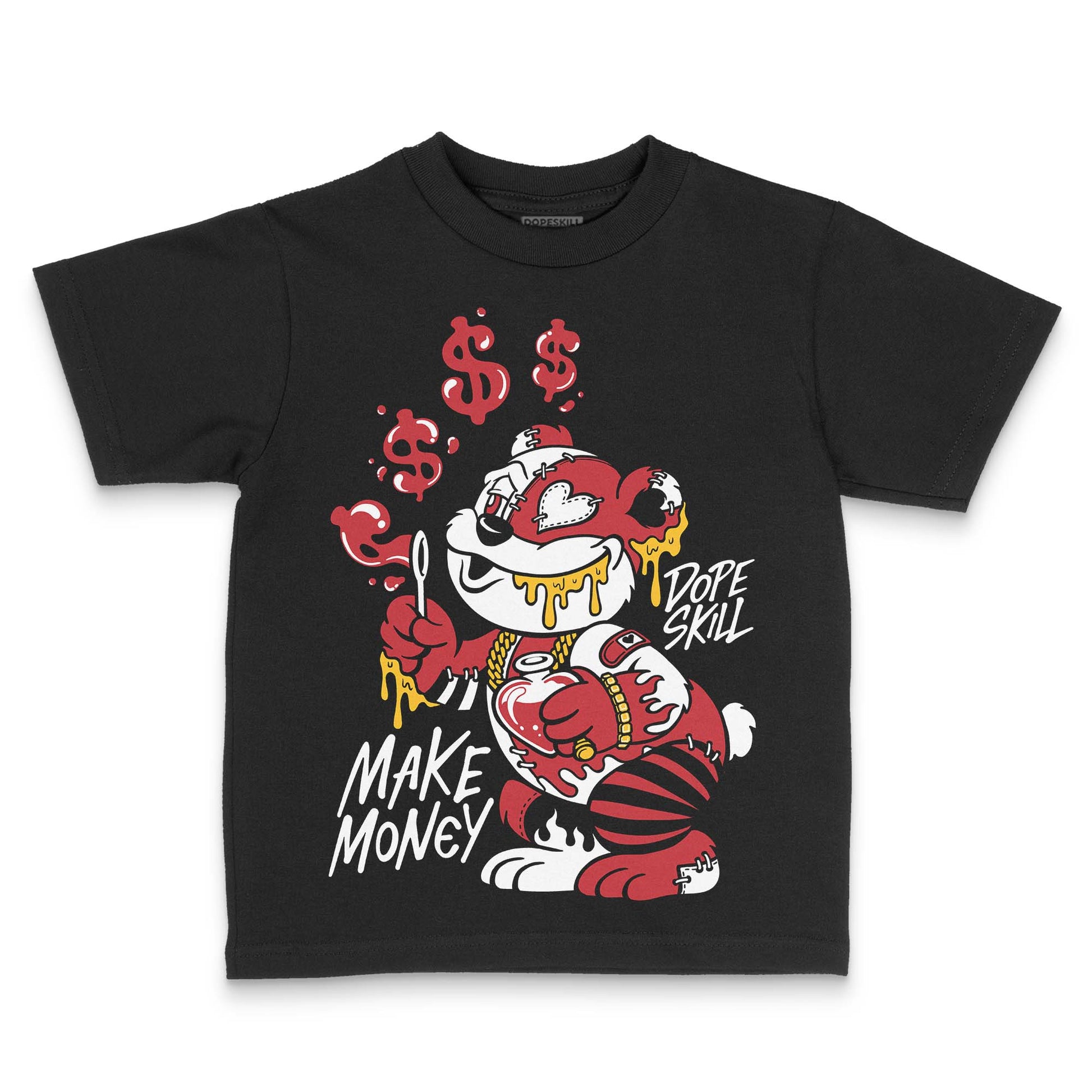 Jordan 1 Low OG "Chicago" DopeSkill Toddler Kids T-shirt Make Money Graphic Streetwear - Black