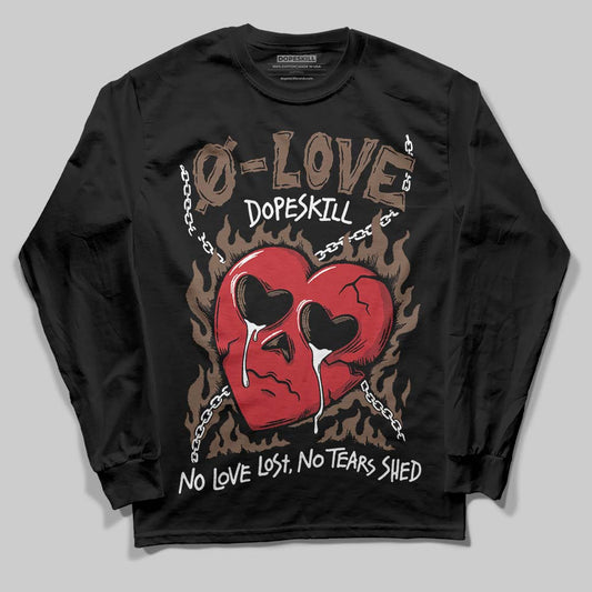 Jordan 9 'Olive' DopeSkill Long Sleeve T-Shirt Crying Heart Graphic Streetwear - Black