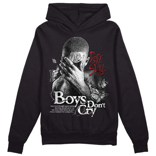 Jordan 14 "Black/White" DopeSkill Hoodie Sweatshirt Boys Don't Cry Graphic Streetwear - Black