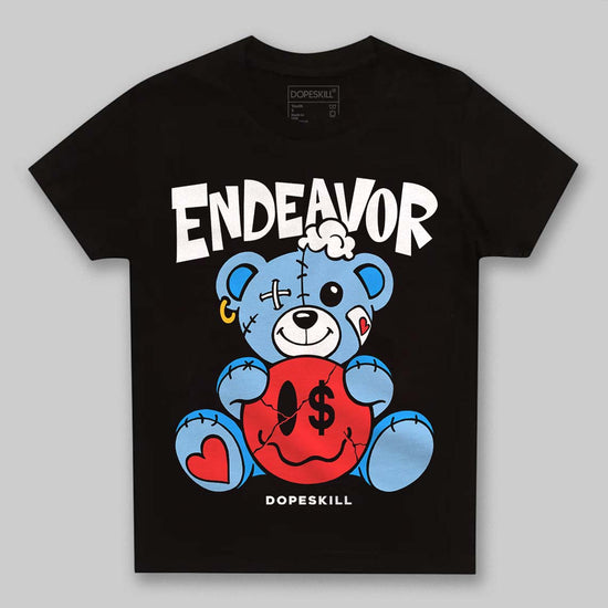 University Blue Sneakers DopeSkill Toddler Kids T-shirt Endeavor Graphic Streetwear - Black