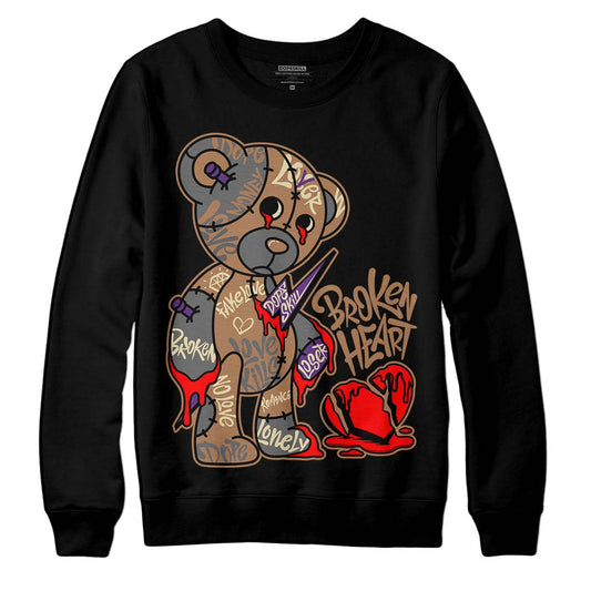 Jordan 6 WMNS Gore-Tex Brown Kelp DopeSkill Sweatshirt Broken Heart Graphic Streetwear - Black