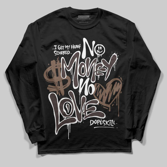 SoleFly x Air Jordan 12 Retro SP 'Cafecito/Baroque Brown' DopeSkill Long Sleeve T-Shirt No Money No Love Typo Graphic Streetwear - Black