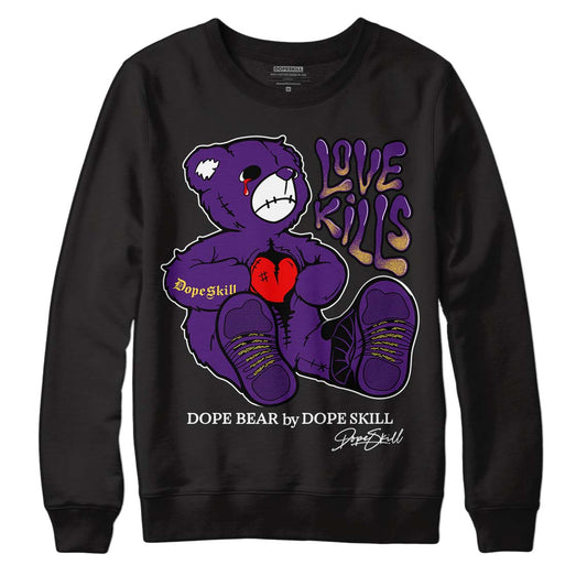 Jordan 12 “Field Purple” DopeSkill Sweatshirt Love Kills Graphic Streetwear - Black