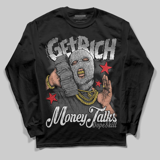 Jordan 10 Retro Shadow (2025) DopeSkill Long Sleeve T-Shirt Get Rich Graphic Streetwear - Black