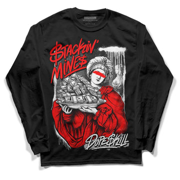 Black and White Sneakers DopeSkill Long Sleeve T-Shirt Stackin Mines Graphic Streetwear - Black