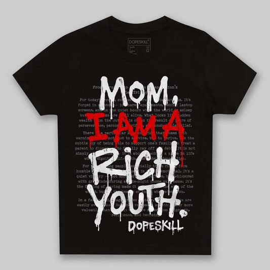 Black and White Sneakers DopeSkill Toddler Kids T-shirt Mom, I Am A Rich Youth Graphic Streetwear - Black