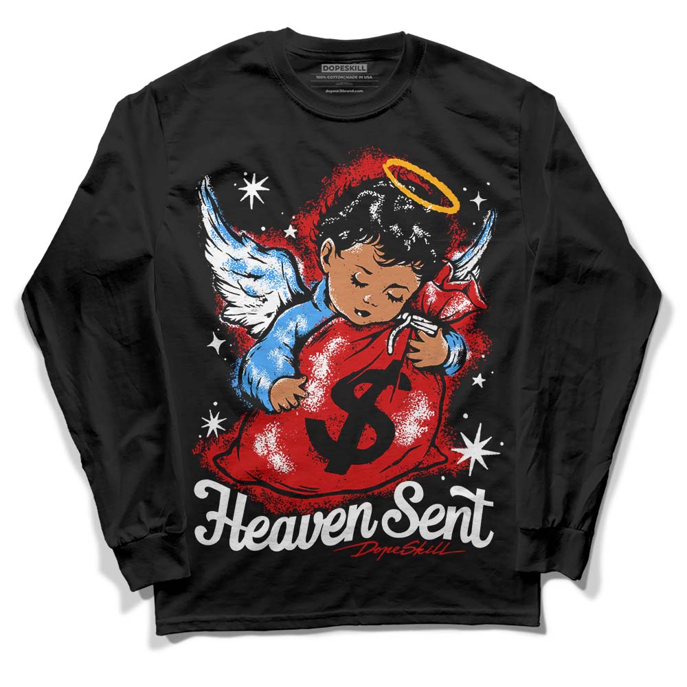 Jordan 1 Retro Low "Black Toe" DopeSkill Long Sleeve T-Shirt Heaven Sent Graphic Streetwear - Black