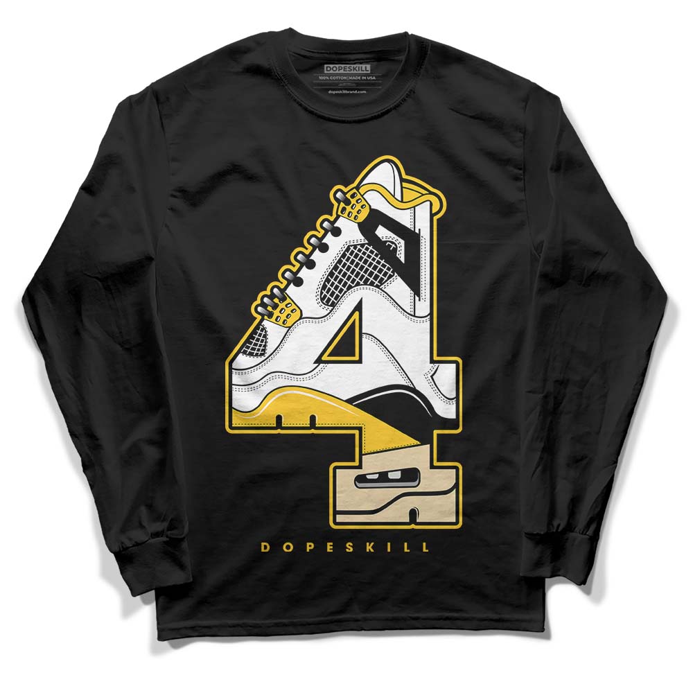 Jordan 4 Retro “Vivid Sulfur” DopeSkill Long Sleeve T-Shirt No.4 Graphic Streetwear - Black