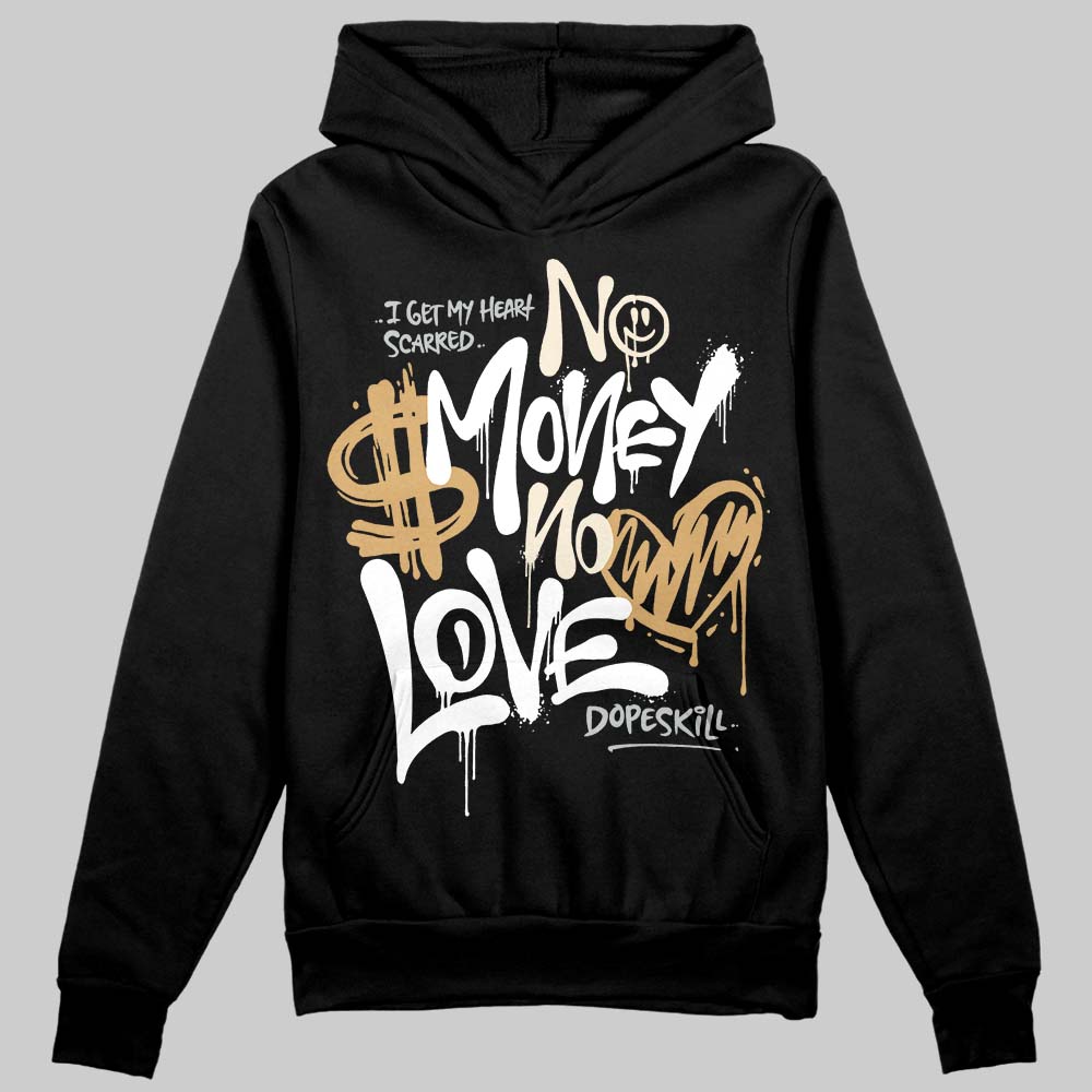 Jordan 5 Retro Reverse Metallic DopeSkill Hoodie Sweatshirt No Money No Love Typo Graphic Streetwear - Black