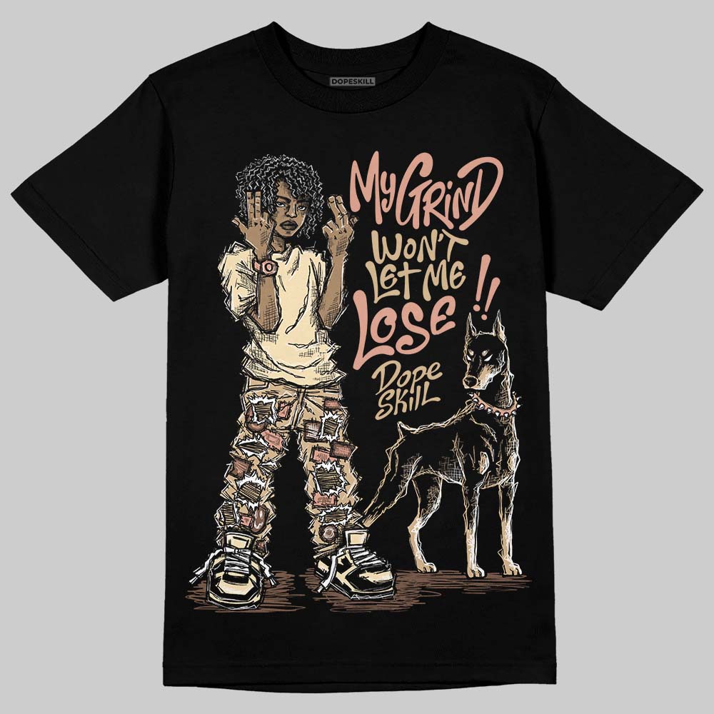 TAN Sneakers DopeSkill T-Shirt My Grind Won't Let Me Lose Graphic Streetwear - Black