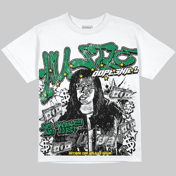 Green Sneakers DopeSkill Oversize Print T-Shirt No Money No Lust Graphic Streetwear