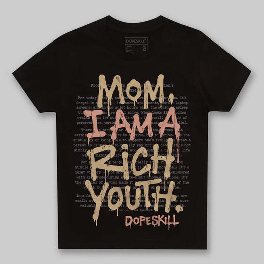 TAN Sneakers DopeSkill Toddler Kids T-shirt Mom, I Am A Rich Youth Graphic Streetwear - Black