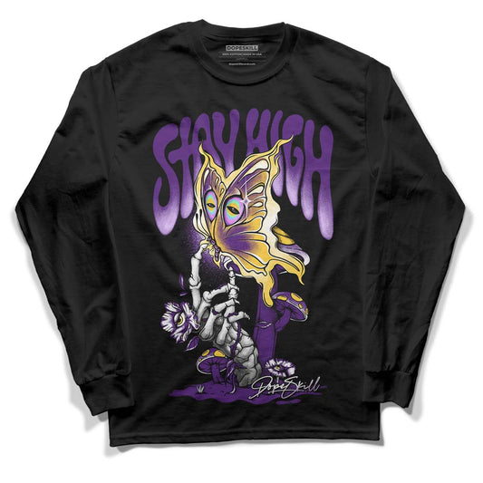 Jordan 12 “Field Purple” DopeSkill Long Sleeve T-Shirt Stay High Graphic Streetwear - Black