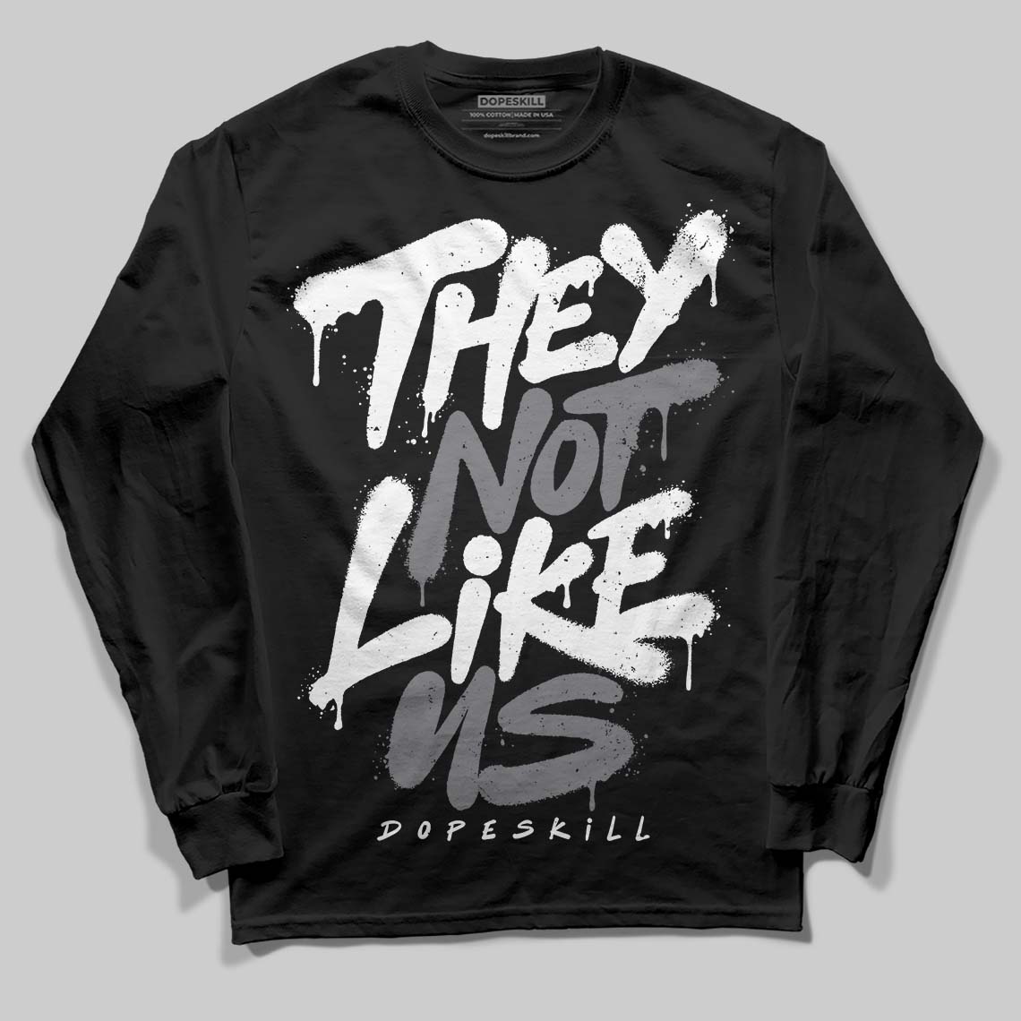 Jordan 9 Retro 'Flint Grey' 2026 DopeSkill Long Sleeve T-Shirt They Not Like Us Graphic Streetwear - Black