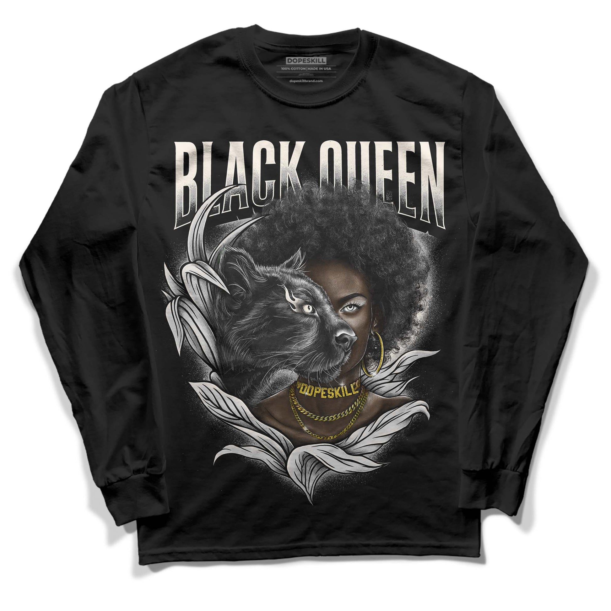 Jordan 3 “Off Noir” DopeSkill Long Sleeve T-Shirt New Black Queen Graphic Streetwear - Black