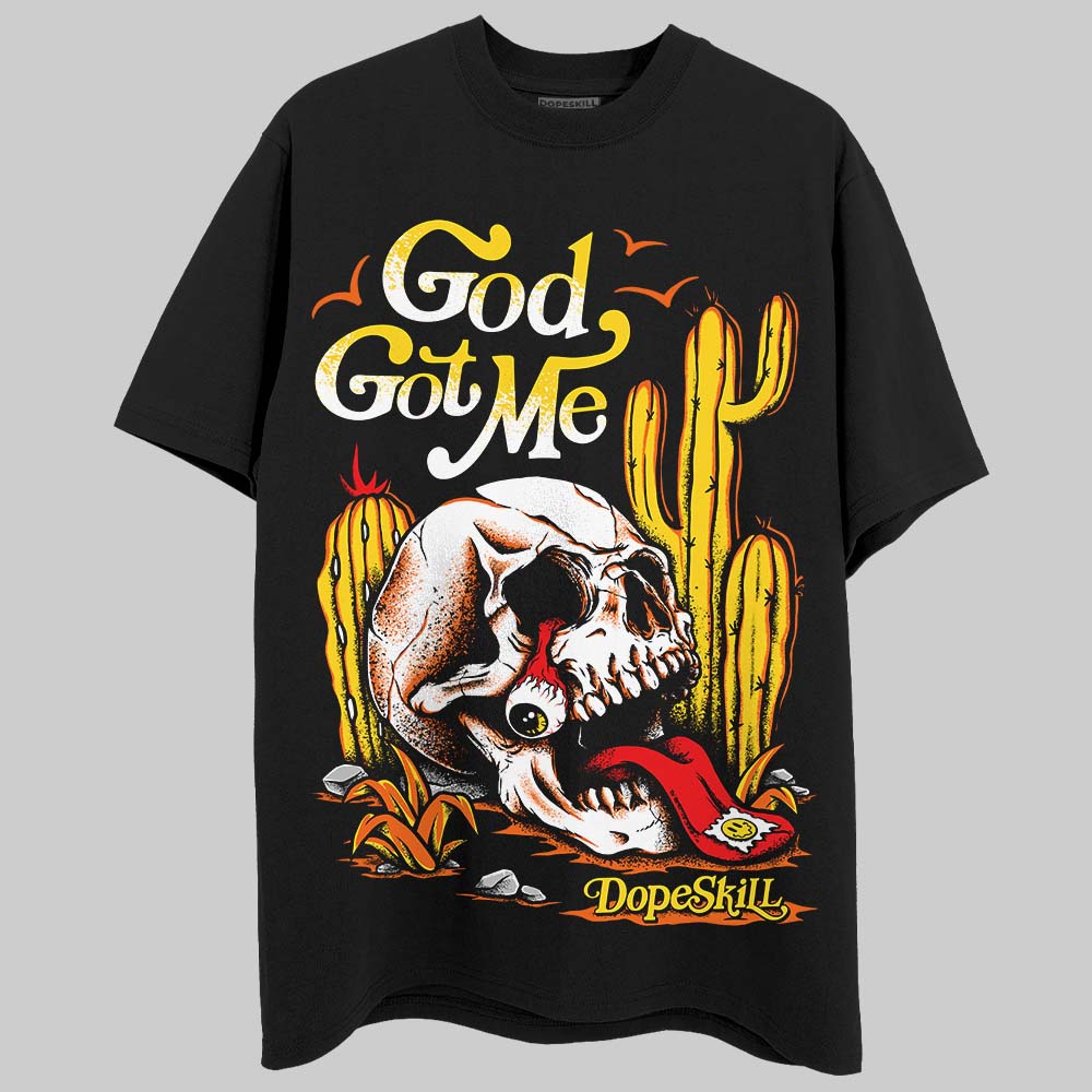 Jordan 4 Thunder DopeSkill T-Shirt God Got Me Graphic Streetwear - Black