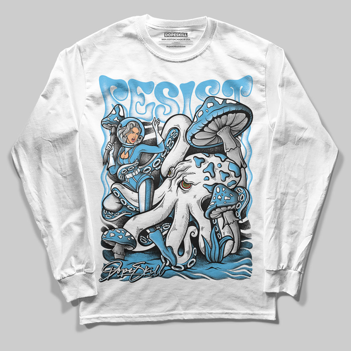 Jordan 2 Low "University Blue" DopeSkill Long Sleeve T-Shirt Resist Graphic Streetwear - White 