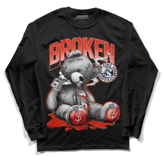 Jordan 6 Retro Toro Bravo DopeSkill Long Sleeve T-Shirt Sick Bear Graphic Streetwear - black