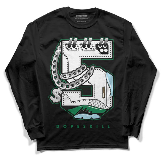 Jordan 5 “Lucky Green” DopeSkill Long Sleeve T-Shirt No.5 Graphic Streetwear - Black