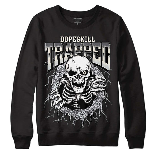 Jordan 1 Retro Low OG Black Cement DopeSkill Sweatshirt Trapped Halloween Graphic Streetwear - Black