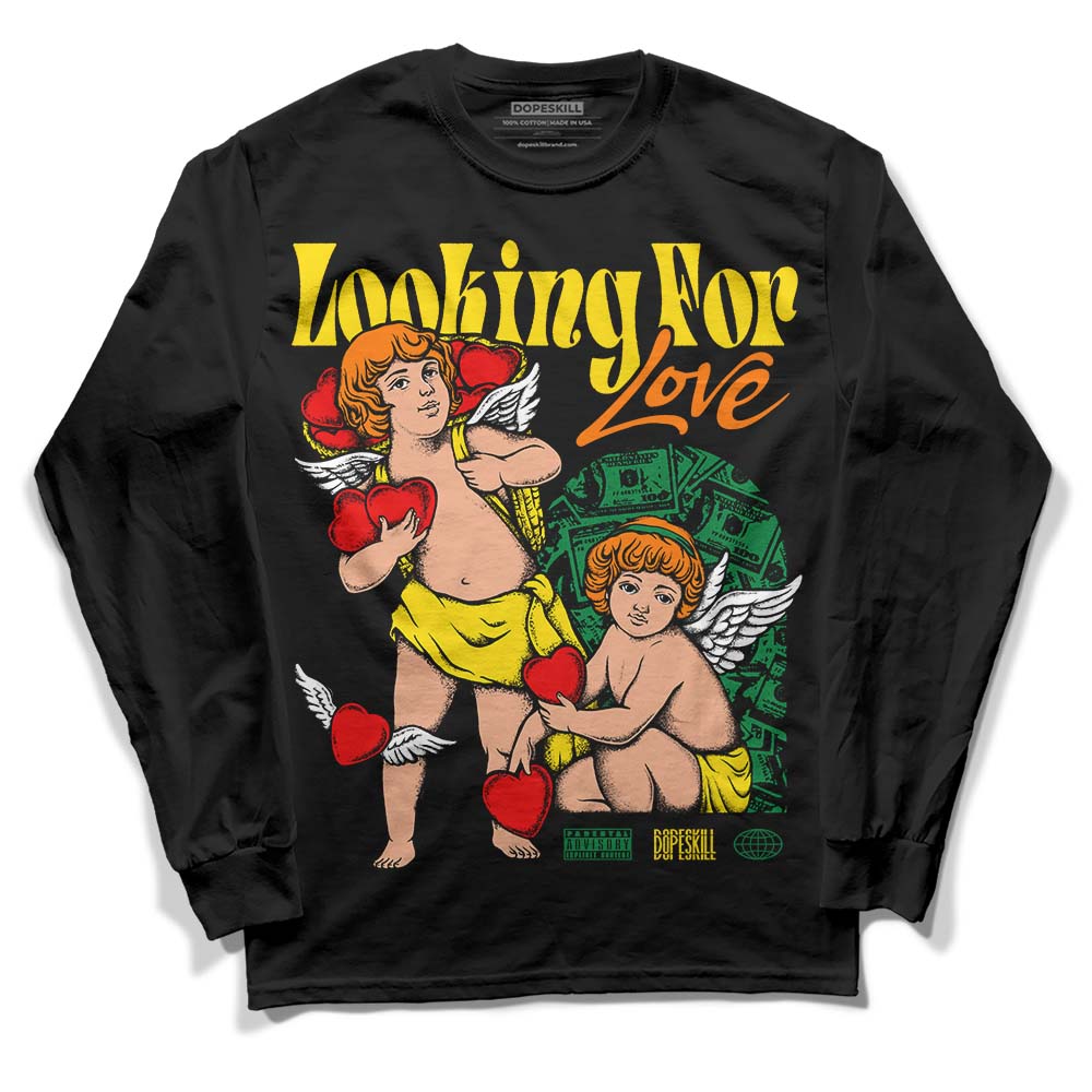 Dunk Low Reverse Brazil DopeSkill Long Sleeve T-Shirt Looking For Love Graphic Streetwear - Black