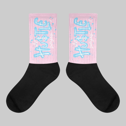 Paw Print Pink Foam 1s DopeSkill Sublimated Socks Hustle Graphic