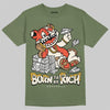 Jordan 3 “Medium Olive” aka “Family Affair” DopeSkill T-Shirt Born To Be Rich Graphic Streetwear - Military Green