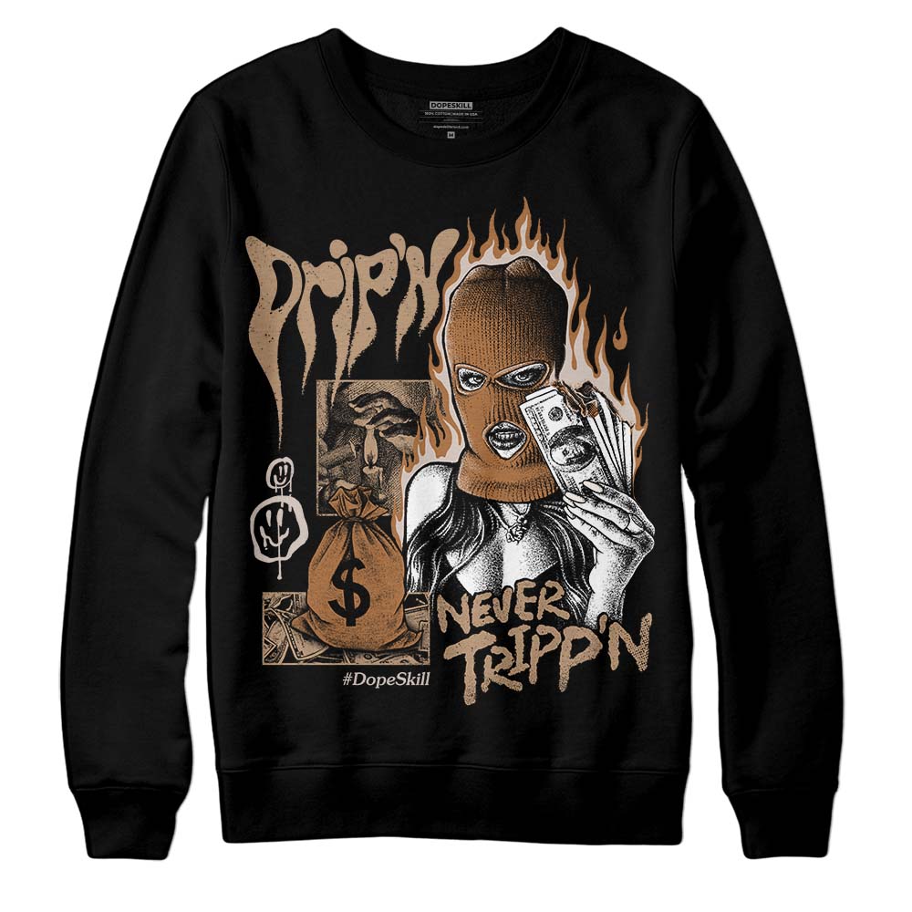 Jordan 3 Retro Palomino DopeSkill Sweatshirt Drip'n Never Tripp'n Graphic Streetwear - Black