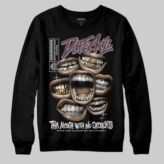 A Ma Maniére x Air Jordan 5 “Violet Ore” DopeSkill Sweatshirt The Mouth With No Droughts Graphic Streetwear - Black
