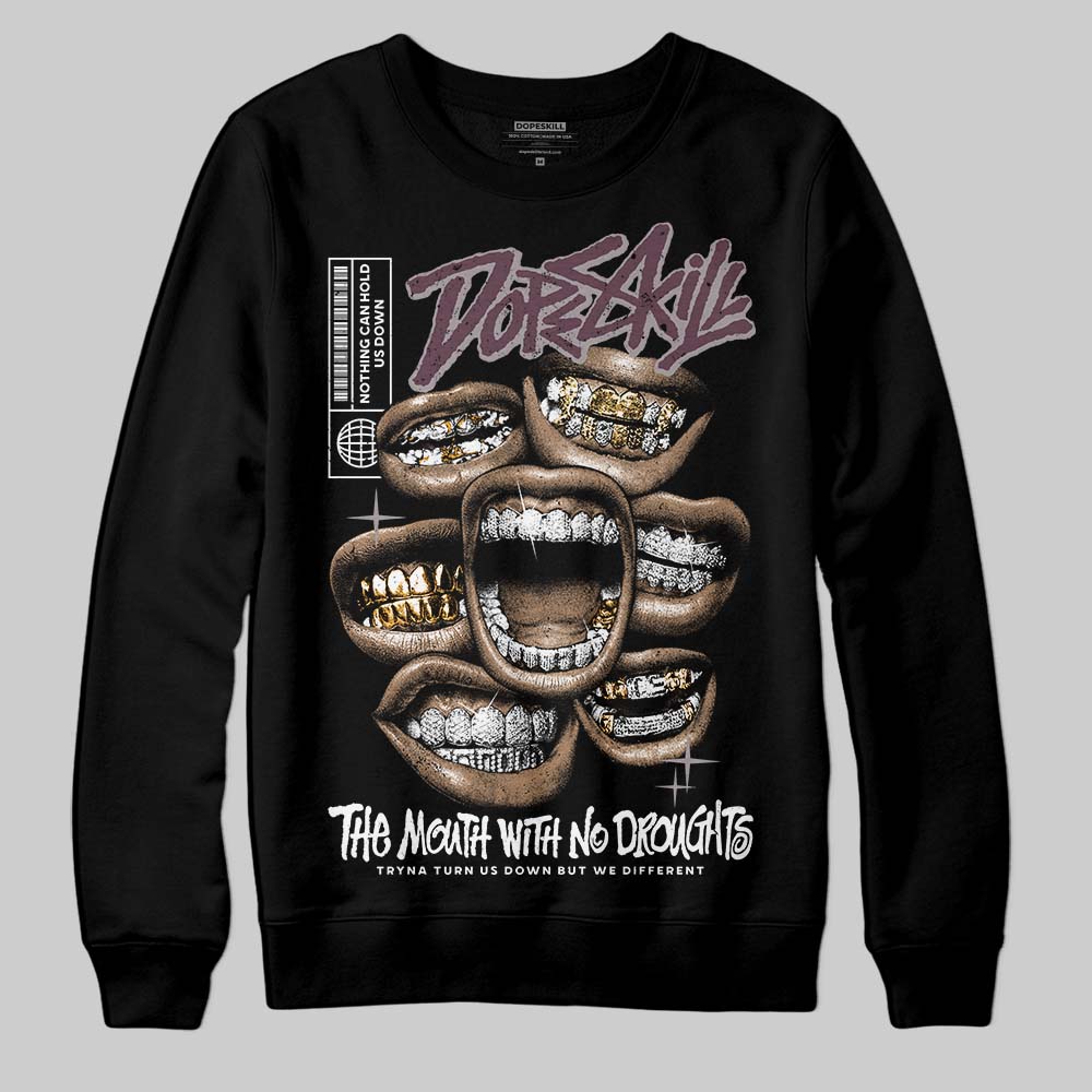A Ma Maniére x Air Jordan 5 “Violet Ore” DopeSkill Sweatshirt The Mouth With No Droughts Graphic Streetwear - Black