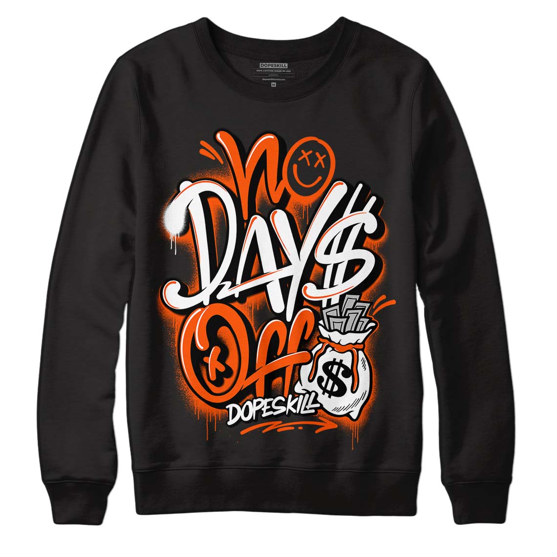 MSCHF Super Normal 2 Orange Milk DopeSkill Sweatshirt No Days Off Graphic Streetwear - Black