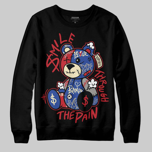 Jordan 4 “Rare Air” DopeSkill Sweatshirt Smile Through The Pain Graphic Streetwear - Black