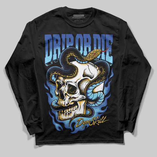 Royal Blue Sneakers DopeSkill Long Sleeve T-Shirt Drip or Die Graphic Streetwear - black