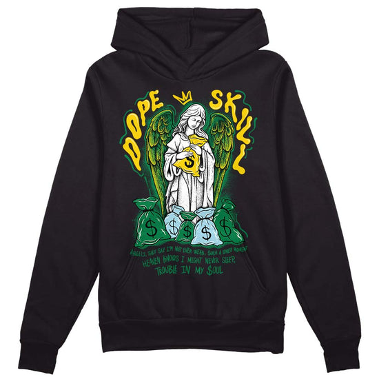 Jordan 5 “Lucky Green”  DopeSkill Hoodie Sweatshirt Angels Graphic Streetwear - Black