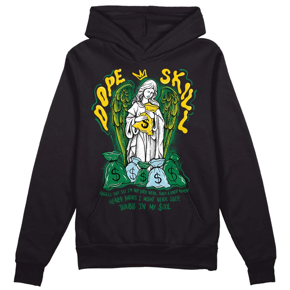 Jordan 5 “Lucky Green”  DopeSkill Hoodie Sweatshirt Angels Graphic Streetwear - Black