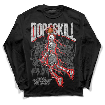 Jordan Spizike Low Bred DopeSkill Long Sleeve T-Shirt Thunder Dunk Graphic Streetwear - Black