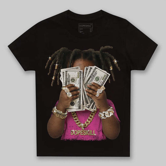Pink Sneakers DopeSkill Toddler Kids T-shirt Rich Youth Graphic Streetwear  - Black