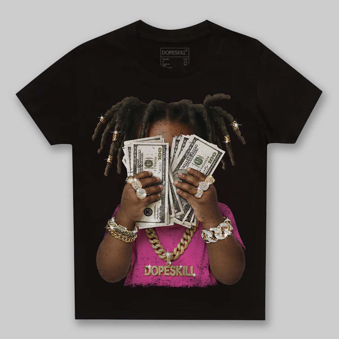 Pink Sneakers DopeSkill Toddler Kids T-shirt Rich Youth Graphic Streetwear  - Black