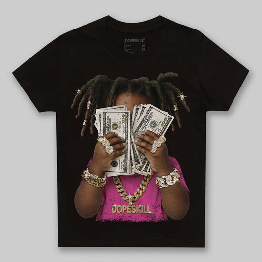 Pink Sneakers DopeSkill Toddler Kids T-shirt Rich Youth Graphic Streetwear  - Black