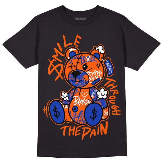 Dunk Low Futura Orange Blaze DopeSkill T-Shirt Smile Through The Pain Graphic Streetwear - Black