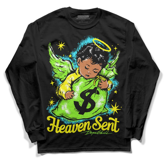 Neon Green Sneakers DopeSkill Long Sleeve T-Shirt Heaven Sent Graphic Streetwear - Black