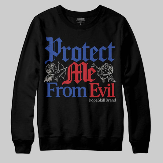 Jordan 4 “Rare Air” DopeSkill Sweatshirt Protect Me From Evil Graphic Streetwear - Black