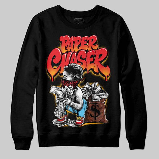 Red Sneakers DopeSkill Sweatshirt Paper Chaser Boy Graphic Streetwear - Black