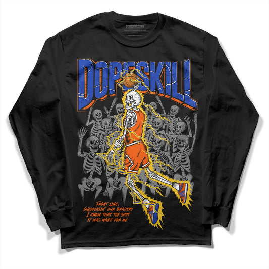 Dunk Low Futura Orange Blaze DopeSkill Long Sleeve T-Shirt Thunder Dunk Graphic Streetwear - Black