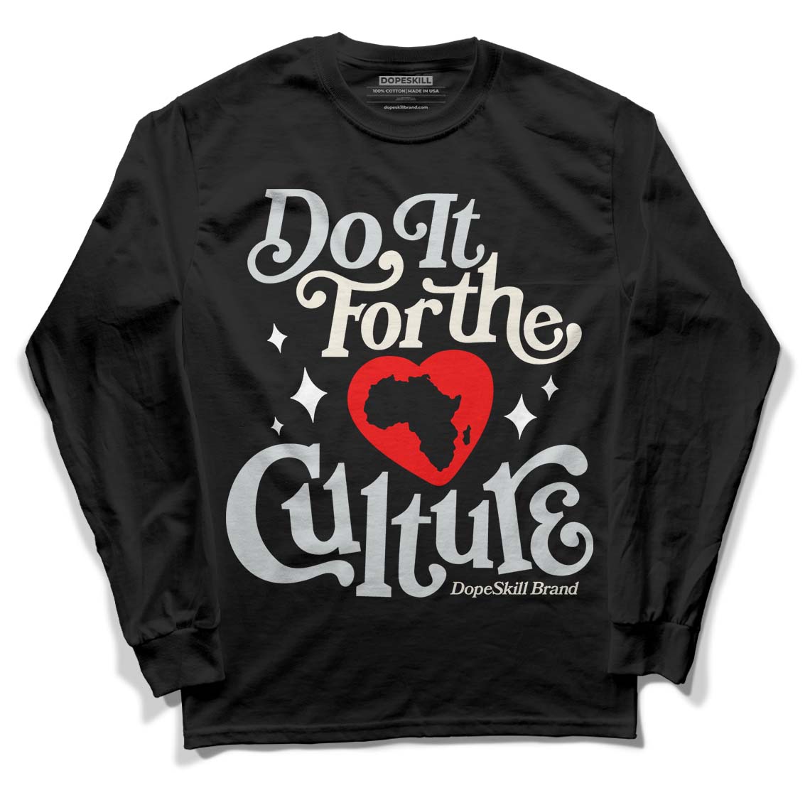 Jordan 1 Retro Low OG Black Cement DopeSkill Long Sleeve T-Shirt Do It For The Culture Graphic Streetwear - Black