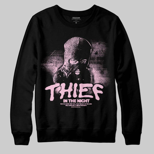 Pink Sneakers DopeSkill Sweatshirt Thief In The Night Graphic Streetwear - Black