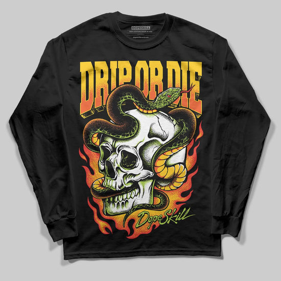 Yellow Sneakers DopeSkill Long Sleeve T-Shirt Drip or Die Graphic Streetwear - black